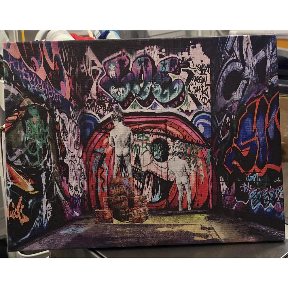 Banksy Print On CANVAS 12X26